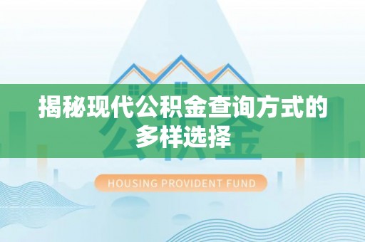 定远揭秘现代公积金查询方式的多样选择