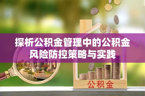 定远探析公积金管理中的公积金风险防控策略与实践